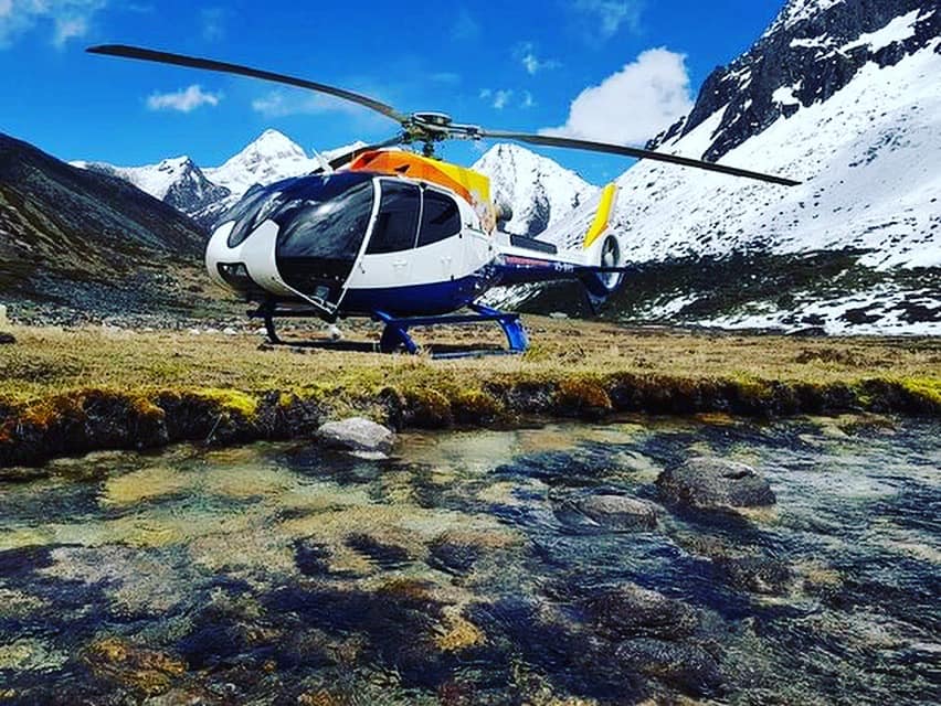 Helicopter in Bhutan