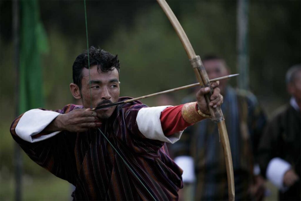 Traditional bow & arrow Bhutan
